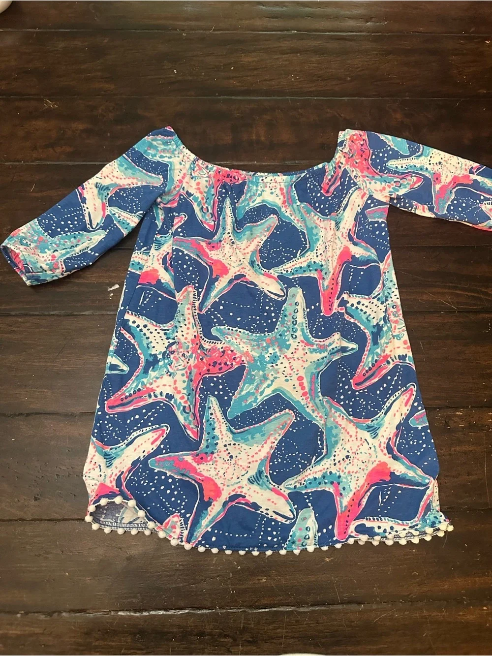 Lilly Pulitzer Girl's Mini Enna Starstruck Off Shoulder Dress 4/5 38914